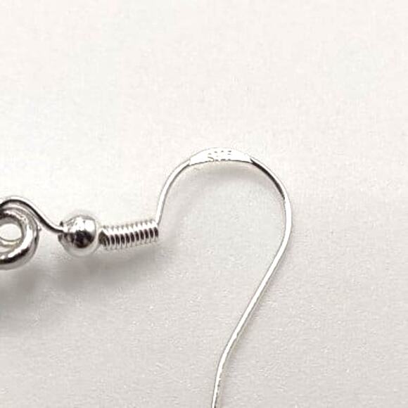 925 Silver Hooked Earrings w/ Cross Angel Wings Lab Topaz Pendants Gift Set NEW! - Picture 3 of 6